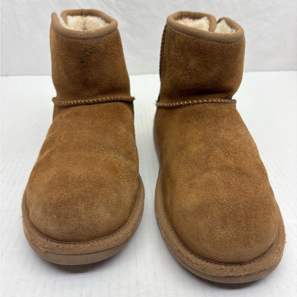 Ugg Classic Suede Shearling Lined Short Boots - Chestnut, SZ 5 wos, box 21 - Picture 1 of 8